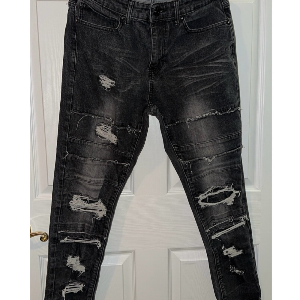 Distressed Black Jeans for Men